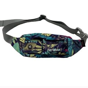 WATERFLY Blue Leaf Tropical Floral Lightweight Fanny Pack